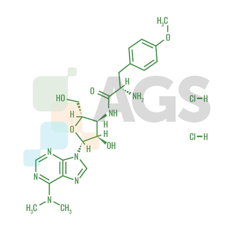 Chemical structure of puromycin dihydrochloride